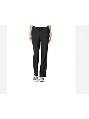 WONDERWINK W123 drawstring stretch Women's Scrub Pants -XL PETITE- Black